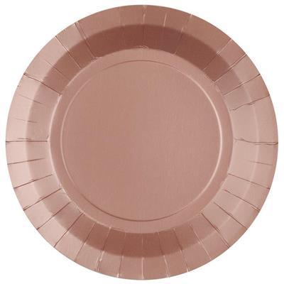 PIATTI IN CARTA ROSA GOLD  22,5 CM 10 PZ