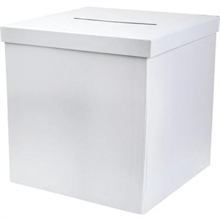 SCATOLA PORTABUSTE MATRIMONIO BIANCO 20X20X20CM
