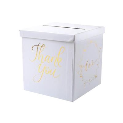 SCATOLA PORTABUSTE MATRIMONIO THANK YOU 20X20X20CM