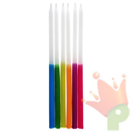 CANDELINE BIANCO/MULTICOLOR 12,5CM 12PZ