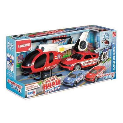 PLAYSET EMERGENZA POMPIERI AUTO ED ELICOTTERO