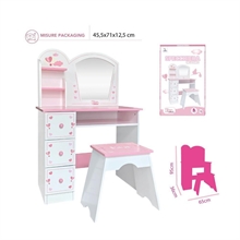 EVA COLLECTION SPECCHIERA E SGABELLO IN LEGNO