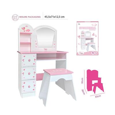 EVA COLLECTION SPECCHIERA E SGABELLO IN LEGNO