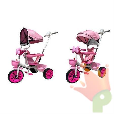 TRICICLO BABY TOON ROSA IN METALLO CON SUONI