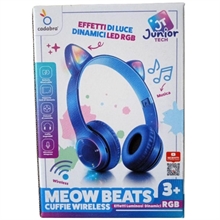 CUFFIE JUNIOR TECH MEOW BEATS CON LED WIRELESS ASS