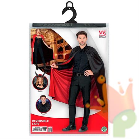 MANTELLO REVERSIBILE NERO/ROSSO 130CM