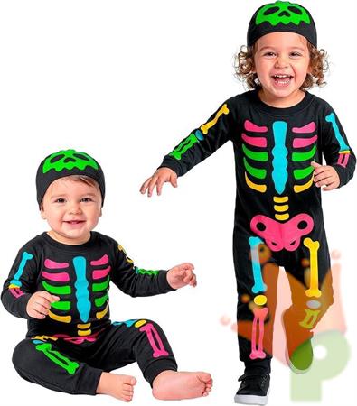 COSTUME SCHELETRO COLORATO 1-2 ANNI