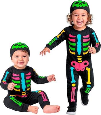 COSTUME SCHELETRO COLORATO 1-2 ANNI