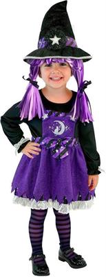 COSTUME STREGA CON CAPELLI 1-2 ANNI