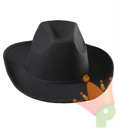 CAPPELLO COWBOY NERO IN FELTRO SPAZZOLATO