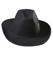 CAPPELLO COWBOY NERO IN FELTRO SPAZZOLATO