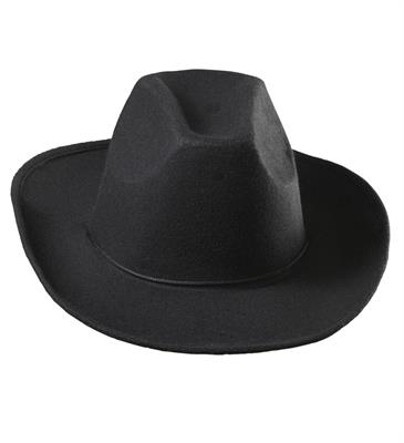 CAPPELLO COWBOY NERO IN FELTRO SPAZZOLATO