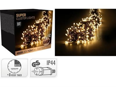 LUCI DI NATALE SUPER CLUSTER 4800 LED BIANCO CALDO