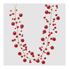 GHIRLANDA DI PALLINE ROSSO 180CM