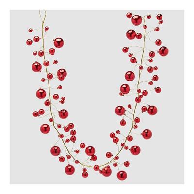 GHIRLANDA DI PALLINE ROSSO 180CM