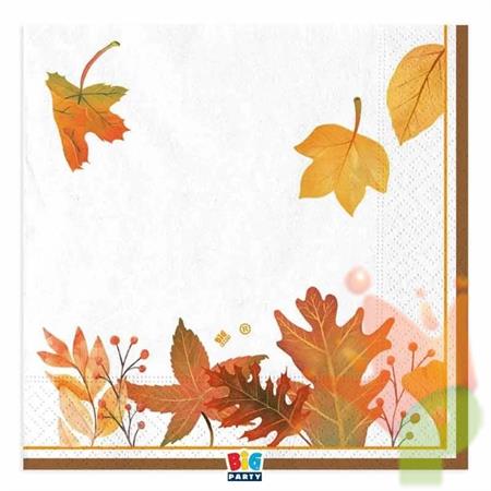 TOVAGLIOLI FOGLIE AUTUNNALI 33X33CM 16PZ