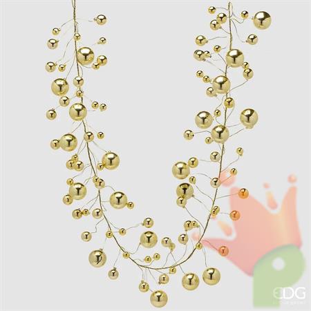 GHIRLANDA DI PALLINE ORO 180CM
