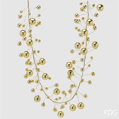 GHIRLANDA DI PALLINE ORO 180CM