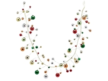 GHIRLANDA DI PALLINE ROSSO/VERDE 180CM