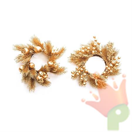 GIROCANDELA NATALIZIO IN PLASTICA ORO 21CM ASS