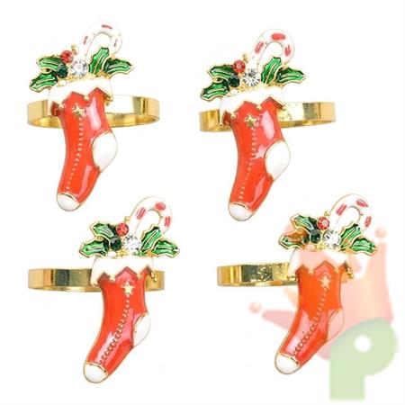 PORTATOVAGLIOLI ELEMENTI NATALIZI IN METALLO 5CM ASS 4PZ