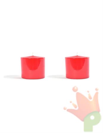 CANDELE PILLAR ROSSO LUCIDO 100GR 4X5CM 2PZ