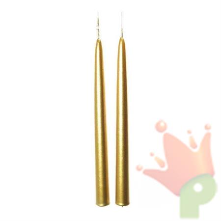 CANDELE A STELO ORO LUCIDO 2,2X29CM 2PZ
