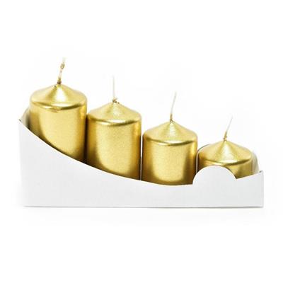 CANDELE PILLAR ORO LUCIDO 4X4/6/7/8CM 4PZ