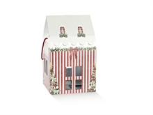 SCATOLA CASETTA NATALIZIA IN CARTONE CON CORDINO 23X23X26CM