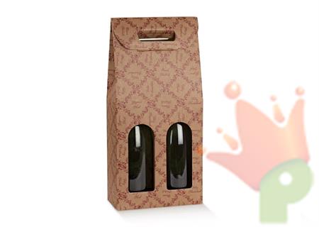SCATOLA PORTABOTTIGLIE ROYAL GARDEN MARRONE 2 POSTI 18X9X38,5CM