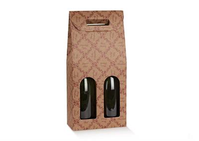 SCATOLA PORTABOTTIGLIE ROYAL GARDEN MARRONE 2 POSTI 18X9X38,5CM