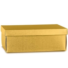 SCATOLA CON COPERCHIO ORO IN FIBRA 38X26X13CM