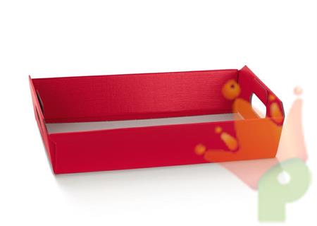 CESTO CON MANICI IN FIBRA ROSSO 31X22X9CM