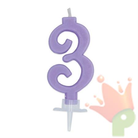 CANDELINA NUMERO 3 CERA ITALIC GLICINE 7CM