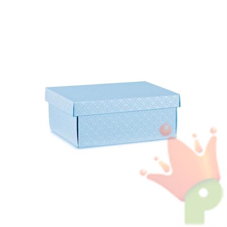 SCATOLA CON COPERCHIO AZZURRO CON DECORI 30X23X11CM
