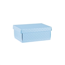 SCATOLA CON COPERCHIO AZZURRO CON DECORI 30X23X11CM