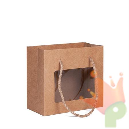 SHOPPER AVANA CON FINESTRA TRASPARENTE 16X8X14CM