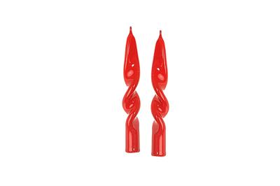 CANDELE FIAMMA ROSSO LUCIDO 2X14CM 2PZ