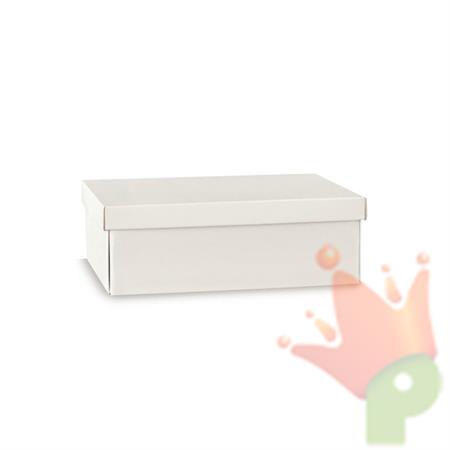 SCATOLA CON COPERCHIO IN FIBRA BIANCO 45,5X32X15CM