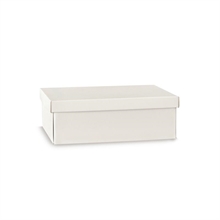 SCATOLA CON COPERCHIO IN FIBRA BIANCO 45,5X32X15CM