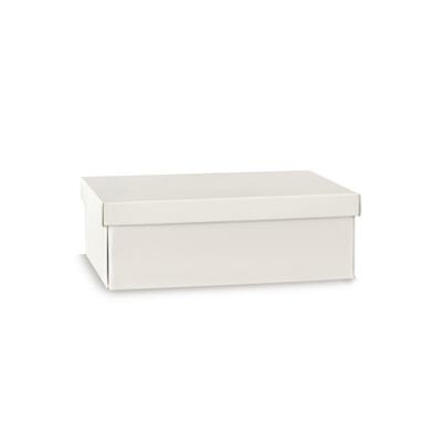 SCATOLA CON COPERCHIO IN FIBRA BIANCO 45,5X32X15CM