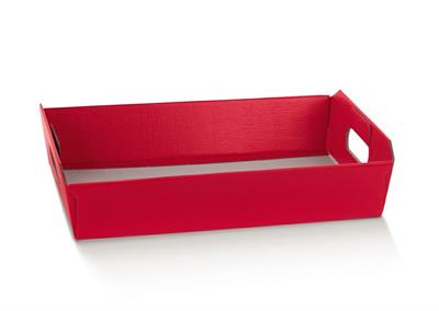 CESTO CON MANICI IN FIBRA ROSSO 22X16X5CM