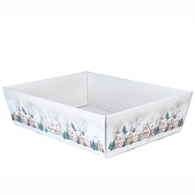 VASSOIO CONICO CON CASETTE INNEVATE BIANCO 40X30X11,5CM