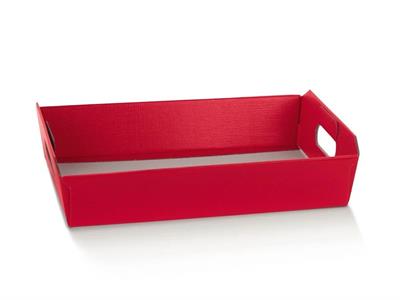 CESTO CON MANICI IN FIBRA ROSSO 35X26X7CM