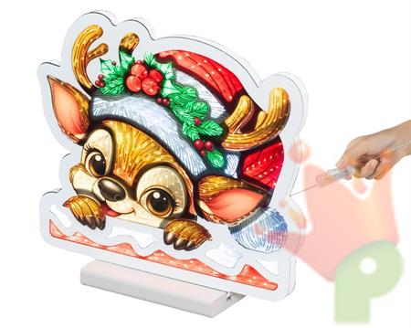 FIGURA IN PLASTICA RENNA NATALIZIA CON LED 26CM
