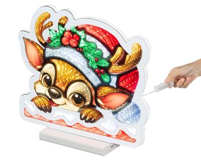 FIGURA IN PLASTICA RENNA NATALIZIA CON LED 26CM