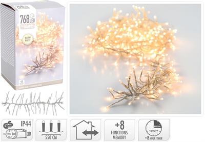 LUCI DI NATALE CLUSTER 768LED BIANCO CALDO