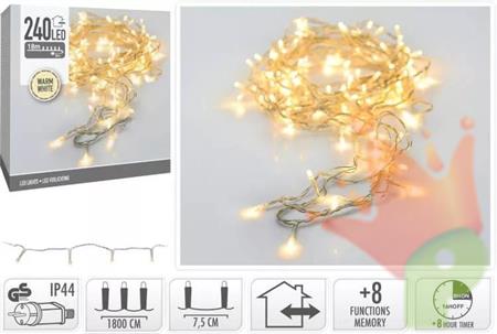 LUCI DI NATALE 240LED BIANCO CALDO
