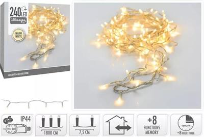 LUCI DI NATALE 240LED BIANCO CALDO