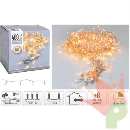 LUCI DI NATALE LED 480 BIANCO CALDO